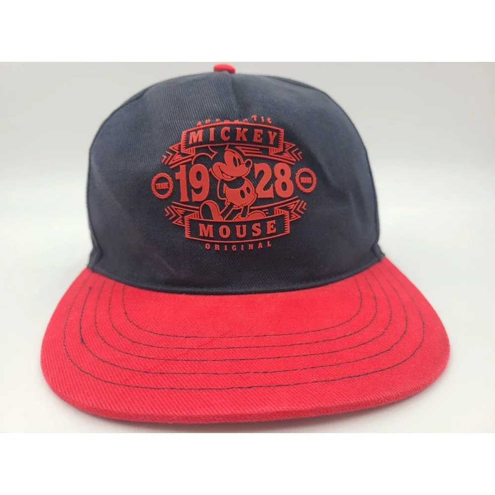 Mickey Mouse Authentic Original 1928 Disney Snapback Hat Cap‎ Men Women Blue Red